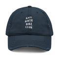 Anti Biker Bike Club Distressed Dad Hat — Embroidered Vintage Baseball Cap